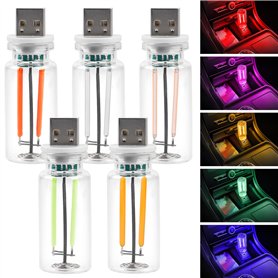 BAIFULAI USB Auto LED Éclairage Intérieur：5 Pièces Lampe Bouteille En Verre Créative