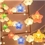 Guirlande lumineuse à LED - 300 cm - 20 LED - Blanc chaud - Nuages - Veilleuse féerique - Petites étoiles - Pour décoration de c