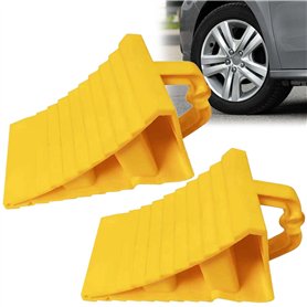Leikurvo Lot de 2 cales de roue avec poignée - 190 x 110 x 110 mm - En plastique - Pour voiture