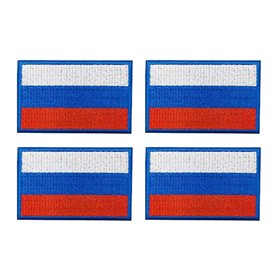 Lot de 4 écussons tactiques à coudre ou à coudre - Motif drapeau de la Russie - À coudre ou à repasser sur les vêtements - Acces