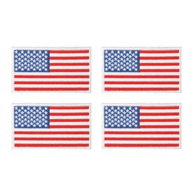 Lot de 4 écussons brodés tactiques à coudre - Motif drapeau américain - Accessoires de bricolage