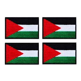 Lot de 4 écussons de drapeau palestinien tactique palestinien - Emblème national brodé - À coudre - Accessoires de bricolage - V