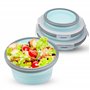 1200ml Bol Pliable Camping, Boîte à Lunch Pliante en Silicone Rond Rétractable Récipients Alimentaires Déjeuner Bento Box Stocka