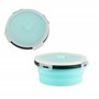 1200ml Bol Pliable Camping, Boîte à Lunch Pliante en Silicone Rond Rétractable Récipients Alimentaires Déjeuner Bento Box Stocka