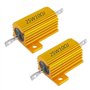 Mdurian 2 X Résistances 25W 10 Ohm 5% Aluminium Boîtier Résistances de Charge Châssis Monté Logement Plaque d'or Fil Enroulé