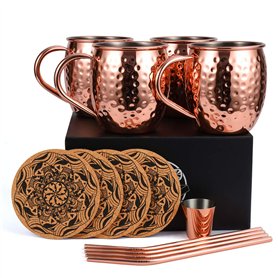 Eligara Tasses en cuivre pour Le Cocktail des mulets de Moscou 4 Artisanales