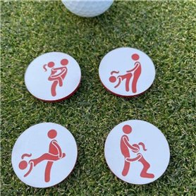 Lot de 4 marqueurs de Balle de Golf en Bois pour Adulte - Humour - Accessoire de Golf créatif - pour Les Amateurs de Golf
