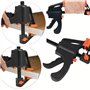 JIZZU 6PCS 4 Pouces Pince de Serrage Rapide pour le Travail du Bois, Opération à une Main, Pince de Barre à Cliquet