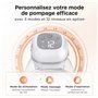 Jheppbay Tire Lait Electrique Main Libre - 3 Modes 12 Niveaux, Tire-Lait Électrique Avec Fonction Mémoire, 3 Brides (21/24/27mm)