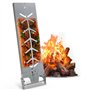 Delixike Planche à saumon flambé en acier inoxydable - Extra large de 17 cm - Support de saumon flambé compatible avec les brase
