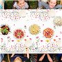 Vaisselle de fête à fleurs de printemps, 61 pièces avec assiettes, tasses, serviettes et nappes pour fête d'anniversaire pour 20