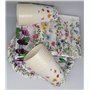 Vaisselle de fête à fleurs de printemps, 61 pièces avec assiettes, tasses, serviettes et nappes pour fête d'anniversaire pour 20