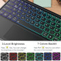 Nanhent Rétroéclairé Clavier Coque pour Samsung Galaxy Tab S10+ 2024 / S9+ Plus / S9 FE+ 12,4 Pouces 2023, Smart Touchpad, AZERT