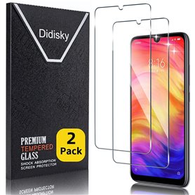 Didisky Lot de 2 films de protection d'écran en verre trempé pour Xiaomi Redmi Note 7