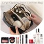 Udbrud Trousse de Maquillage, Grande Capacité Sac à Cosmétiques Sac de Maquillage de Voyage Imperméable PU Trousse Maquillage po