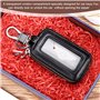 DAGORD Étui Porte-Clés en Cuir - Pochette Zippée avec Fenêtre Transparent - Porte-Monnaie pour Clés - Homme et Femme - Noir