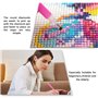DCIDBEI 40x50CM DIY Rond Diamond Painting Chat Blanc en Fleurs, Tableau Diamant Animaux, Kits Broderie Point de Croix Diamant De