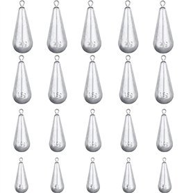 mohito 20PCS Poids de Pêche Plombs Plomb Drop Shot 5g/10g/15g/20g Forme de Goutte Pêche Sinker pour la pêche en Mer et en Eau Do