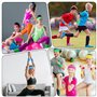 Udbrud Bandeau Annee 80, 5 pièces Bandeau Fluo Annee 80 5 pièces Bracelet Eponge Fluo Anti-Transpiration Rétro Accessoires de Fê