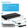 Commutateur HDMI 4K 8 en 1 Avec KVM, Multi-Viewer 4K Avec Télécommande IR et Bouton, Répartiteur HDMI 16 Modes d'Affichage, 1 Pl