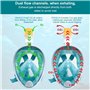 Riisoyu Masque de Plongée pour Enfant, 180°View Masque Snorkeling Plein Visage Design Pliable Anti-Fuite et Anti-Buée Masque et 