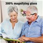 Aoreun Lunettes Loupe avec Lumière, Lunette Loupe Mains Libres Loupe de Tête de Lecture Travail Lunettes loupe 300% Anti Lumière