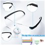 Aoreun Lunettes Loupe avec Lumière, Lunette Loupe Mains Libres Loupe de Tête de Lecture Travail Lunettes loupe 300% Anti Lumière