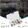 250pcs Tactile Bouton-Poussoir Micro Interrupteur Tactile Micro Bouton Tactile 12V avec Boîte en Plastique pour Télécommande Equ
