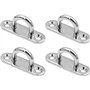 PIQIUQIU Lot de 4 plaques à œil en Acier Inoxydable - 5 mm - Crochets de Fixation en Acier Inoxydable - Crochets muraux pour Fau