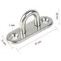 PIQIUQIU Lot de 4 plaques à œil en Acier Inoxydable - 5 mm - Crochets de Fixation en Acier Inoxydable - Crochets muraux pour Fau
