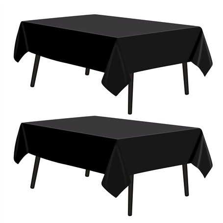 2 Pièces Nappe Noire rectangulaire