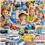 Lot de 62 ustensiles de fête pour anniversaire d'enfant, motif voiture de course, assiettes, tasses, serviettes, bannières (20 i
