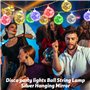 mizikuu Guirlande lumineuse à 10 LED multicolores - 150 cm - Boule à facettes - Argenté - Fonctionne avec piles - Style oriental