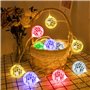 mizikuu Guirlande lumineuse à 10 LED multicolores - 150 cm - Boule à facettes - Argenté - Fonctionne avec piles - Style oriental