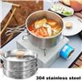 Udbrud Ensemble d'ustensiles de cuisine de camping en acier inoxydable avec couvercle et poignée pliable - Ensemble de vaisselle