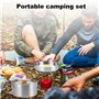 Udbrud Ensemble d'ustensiles de cuisine de camping en acier inoxydable avec couvercle et poignée pliable - Ensemble de vaisselle