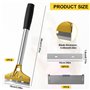 Druuzyl Grattoir Plaque Vitrocéramique Induction 30cm - 10 Lames Acier Carbone 18mm, Grattoir Vitre Plancha Long Manche pour Tab