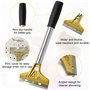 Druuzyl Grattoir Plaque Vitrocéramique Induction 30cm - 10 Lames Acier Carbone 18mm, Grattoir Vitre Plancha Long Manche pour Tab