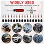 Druuzyl Kit Professionnel 3 Pièces pour Démonte Pneus - Levier et Cuillères en Acier pour Moto/Voiture/Vélo, avec Protège-Jantes