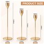 Druuzyl 6 Bougeoirs Dorés Vintage 33/29/23cm - Chandelier Conique pour Mariage & Dîners Romantiques - Lot de 6 Pièces en Métal D