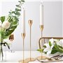 Druuzyl 6 Bougeoirs Dorés Vintage 33/29/23cm - Chandelier Conique pour Mariage & Dîners Romantiques - Lot de 6 Pièces en Métal D