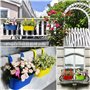 KAHEIGN 4 Pièces Métal Pots de Fleurs Suspendus, 27,5CM Grands Pots deFleurs Seau à Fleurs Suspendu avec Crochet Amovible pour B