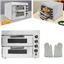 Mermajestic 201 - Grand four à pizza en acier inoxydable - Avec gants résistants à la chaleur - 3000 W - Double couche - Tempéra