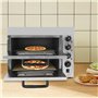 Mermajestic 201 - Grand four à pizza en acier inoxydable - Avec gants résistants à la chaleur - 3000 W - Double couche - Tempéra
