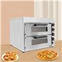Mermajestic 201 - Grand four à pizza en acier inoxydable - Avec gants résistants à la chaleur - 3000 W - Double couche - Tempéra