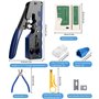 RJ45 Pass Through Outil de Sertissage Pince à Dénuder Multifonction pour Câble Réseau Kit d'Outils de Sertissage RJ45 Cat6 Cat5 
