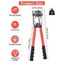 Pince à sertir 6/10/16/25/35/50 mm² - Grande pince à sertir 10-1/0 AWG - 8 tailles - 60 bornes à anneaux en cuivre + 60 gaines t