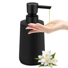 Xaosin Distributeur de savon en plastique noir - 250 ml - Vintage - Durable - Pour salle de bain