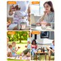 Lot de 6 Verres à Flocons d’avoine pour la Nuit, Bocaux à yaourt Overnight Oats avec Couvercle et Cuillère, Tasse à Yaourt Réuti
