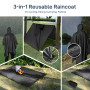Poncho Pluie Imperméable, Réutilisable Cape de Pluie Avec Capuche Multifonctions 3 en 1 Poncho/Tapis de Camping/Ombre de Camping